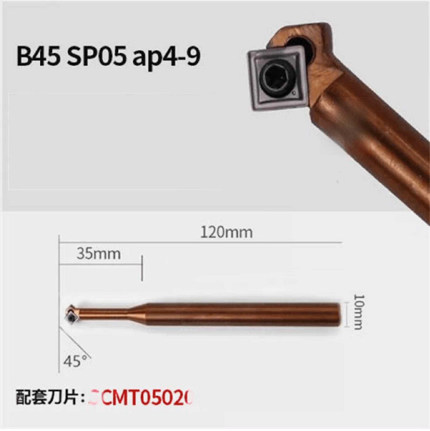 Single side 45°B45 SP05 07 09 C10 16 20 120T16T CNC indexable chamfering knife