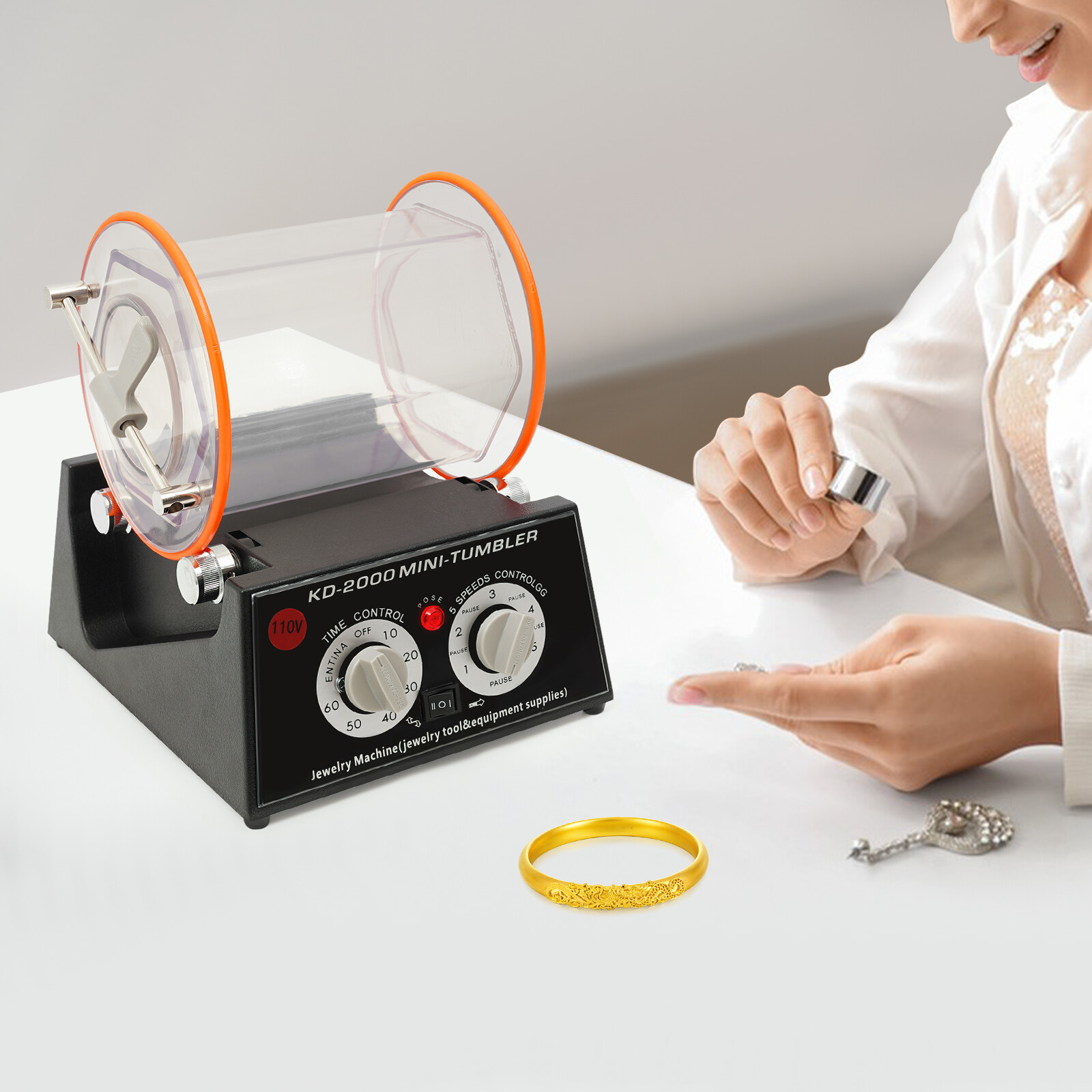 Electric Polisher Polishing Machine Jewelry Polishing Machine 500-3000RPM 5Gear