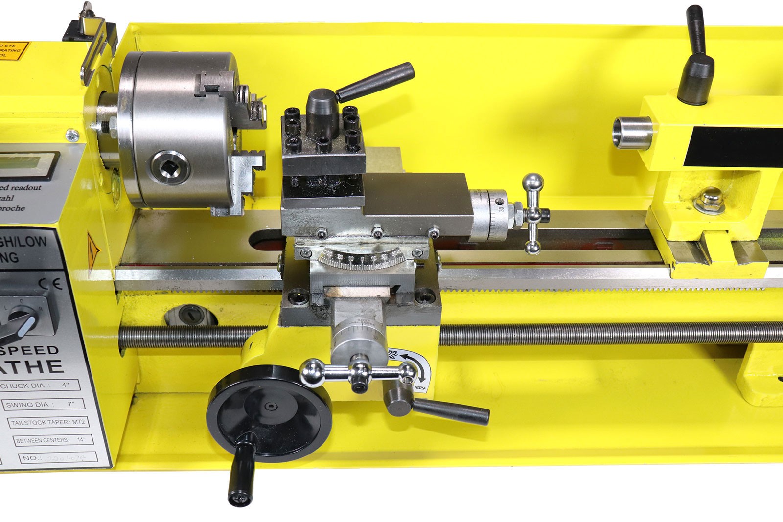 Erie Tools 7×14 Mini Metal Bench Top Variable Speed Lathe and Carbide Cutter Kit