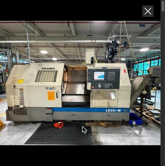 2001 Okuma LB35 II M Heavy-Duty CNC Lathe Royal Filtermist Chip Conveyor