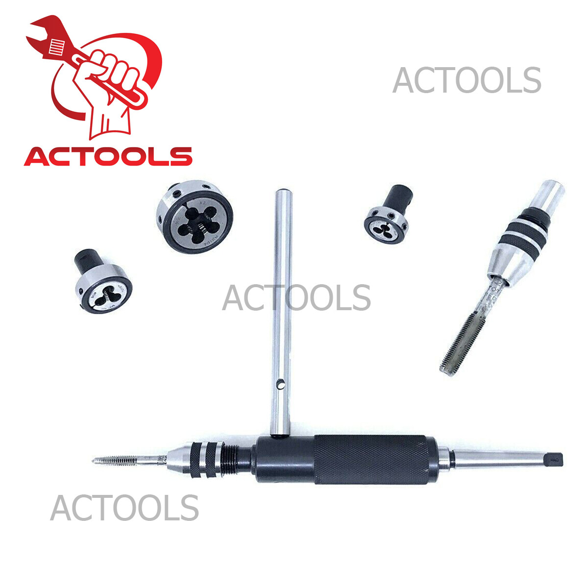 Lathe Tailstock Tap And Die Holder Set MT2 Shank Threading Tapping Kit 8 Pcs USA