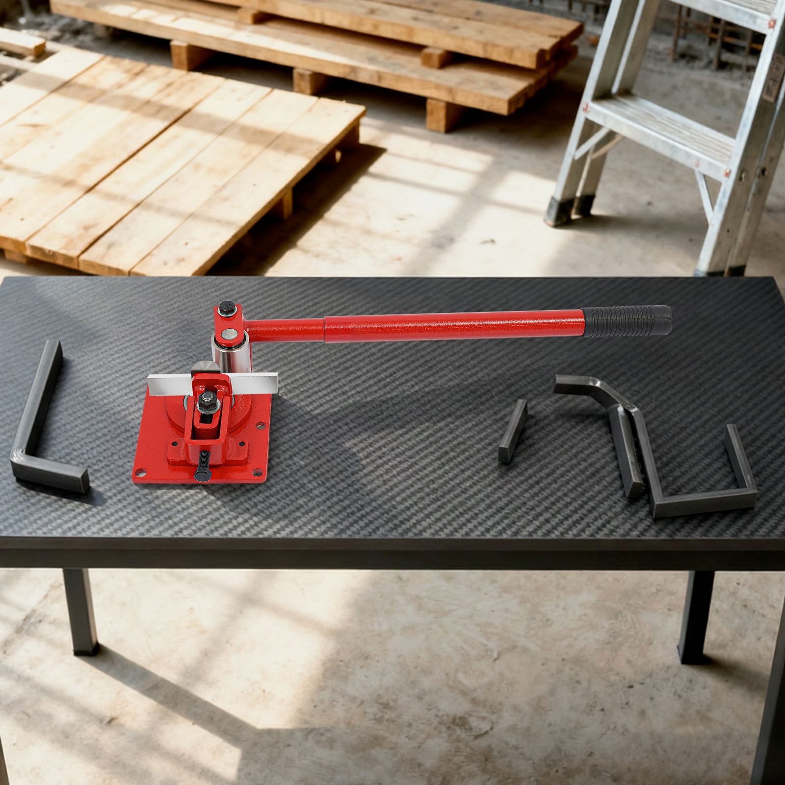 Red 90° Manual Flat Bar Bender,Sheet Metal Bending Tool,0–5mm Metal Bending Tool