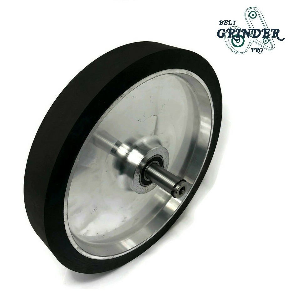 10″ Smooth Black Rubber Contact Wheel Dynamic Balance For Belt Grinder