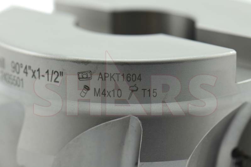 4″ 90° INDEXABLE FACE MILL APKT 1604 INSERT 8FL W/Certificate $409.00 OFF #[