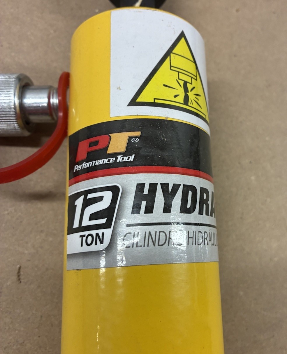 Performance Tool 12T Shop Press Hydraulic Piston And 4” Pressure Gauge
