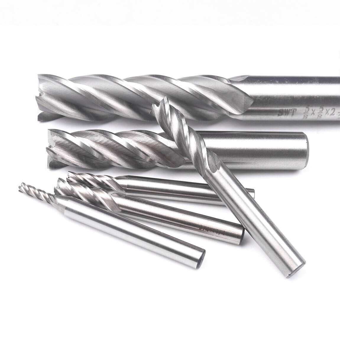 6pc HSS CNC 4 Flute Spiral Bit End Mill Cutter 1/8 3/16 1/4 5/16 5/8 1/2″ in US