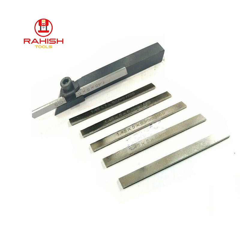 8mm Mini Parting Tool Cut Off Holder With 6 Pcs HSS Blades For Mini Lathe USA