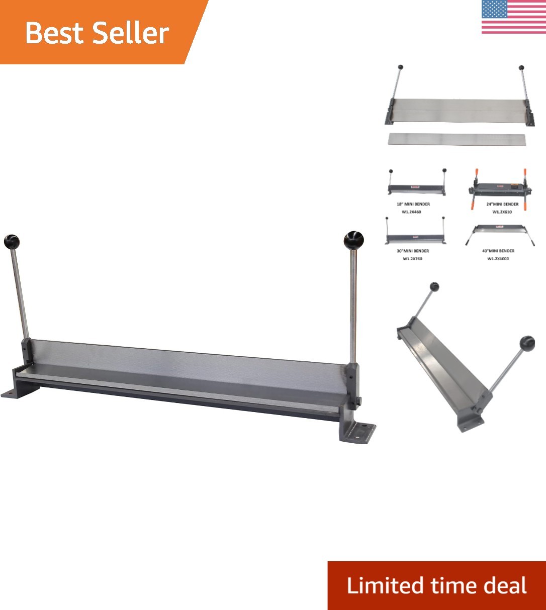18-Inch Adjustable Sheet Metal Brake – Portable Bender for DIY Enthusiasts