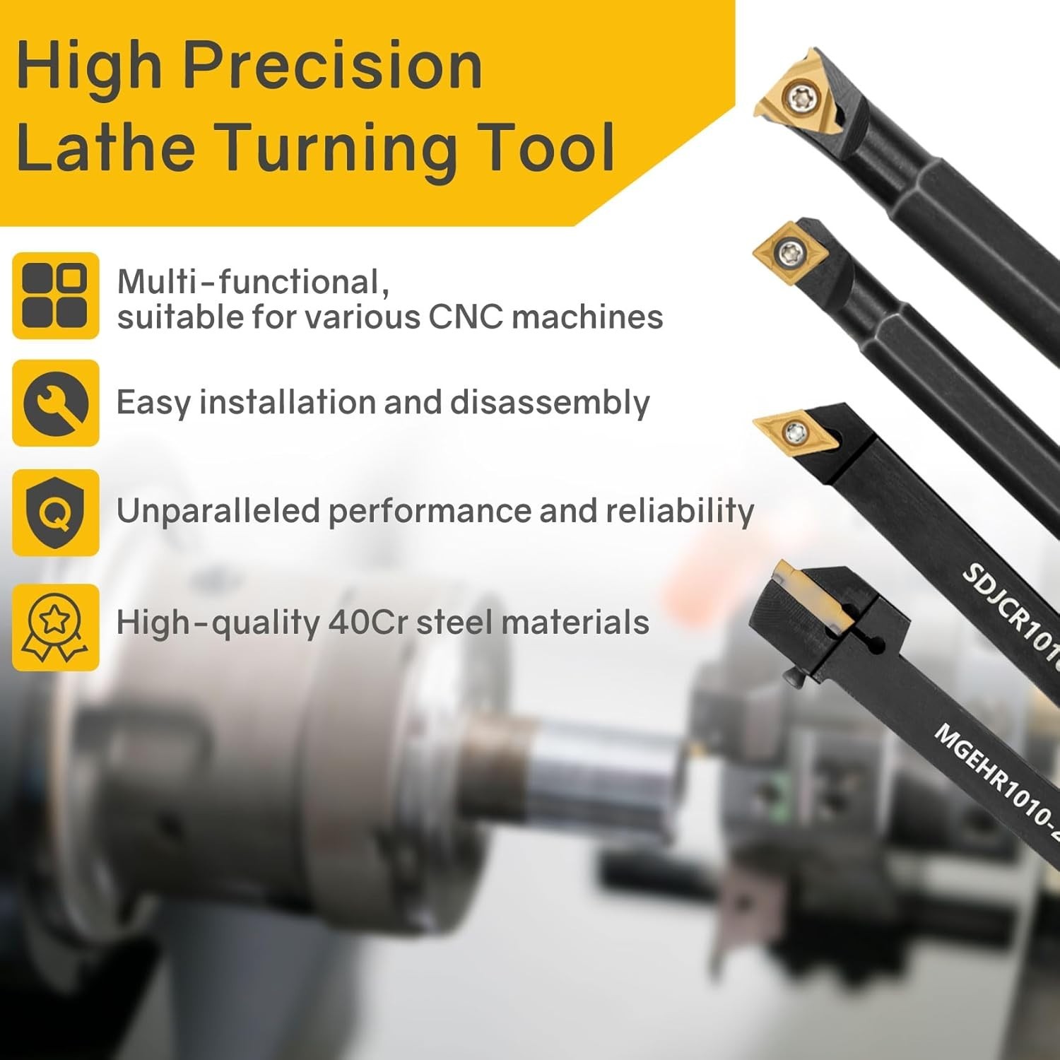Ultimate 21-Piece Lathe Tool Kit: 7 Holders and 14 Inserts for Superior Cutting