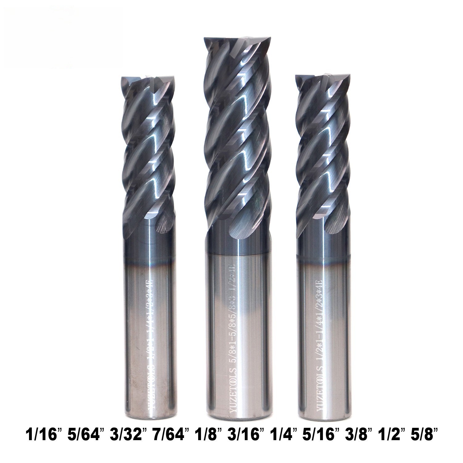 1PCS 4 Flute Carbide Inch End Mill CNC High speed machining Milling Tools Coated