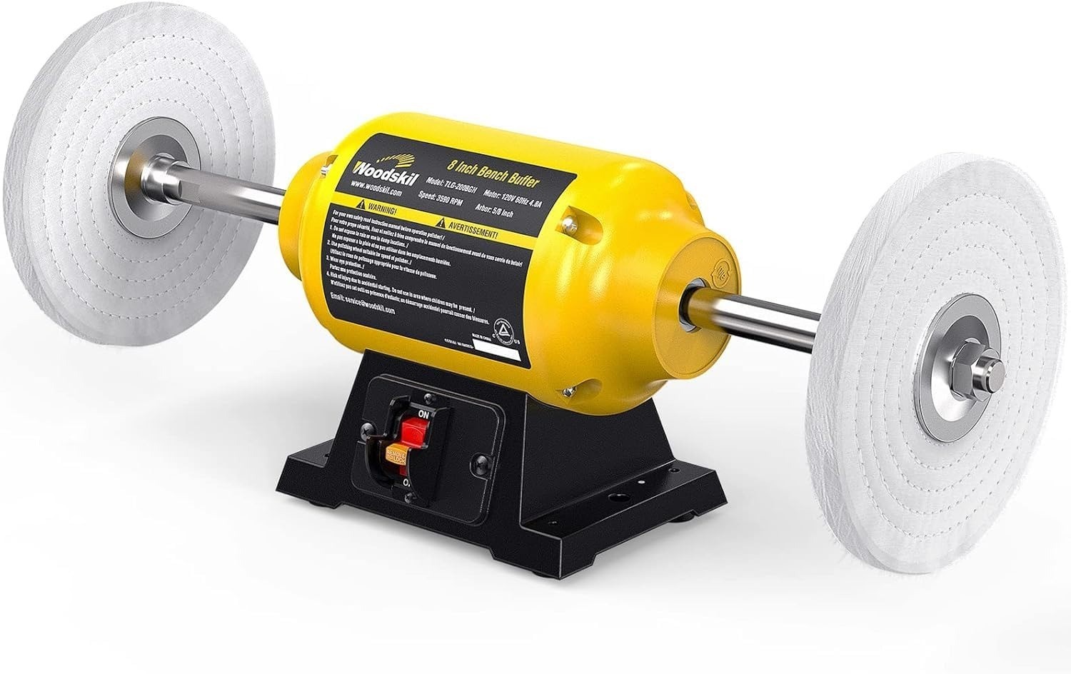 10 Inch Bench Buffer Polisher Electric Dual Speed 1750/3450RPM