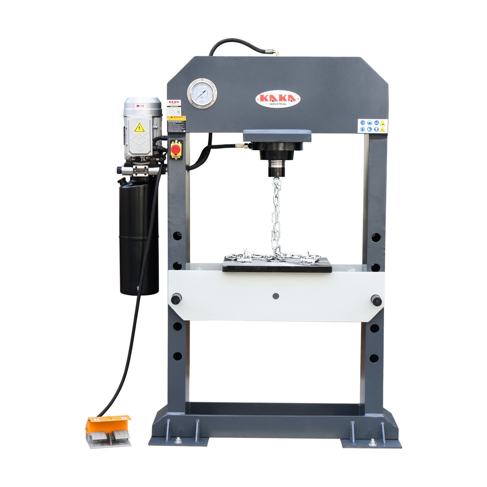 50-Ton Hydraulic Electric Hydraulic Press with Foot Pedal, H-Frame HP-50F