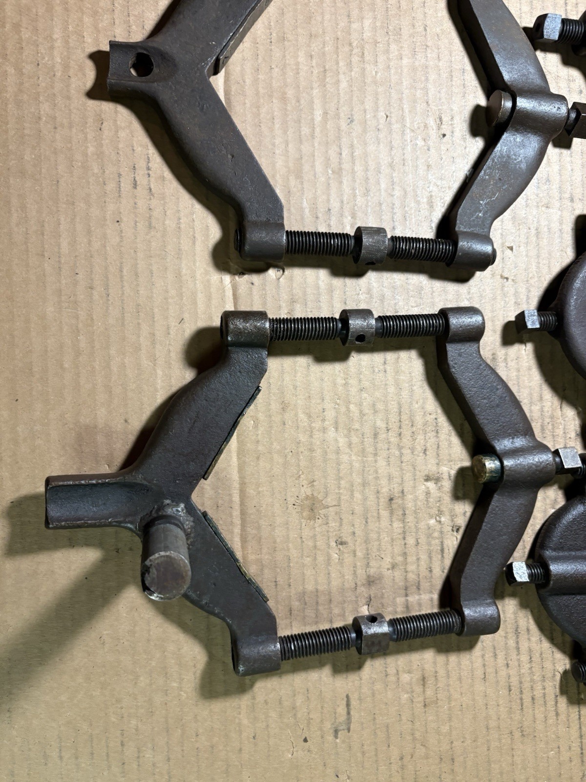 5pc Lot of Vintage Adjustable Large Lathe Grinding Dogs