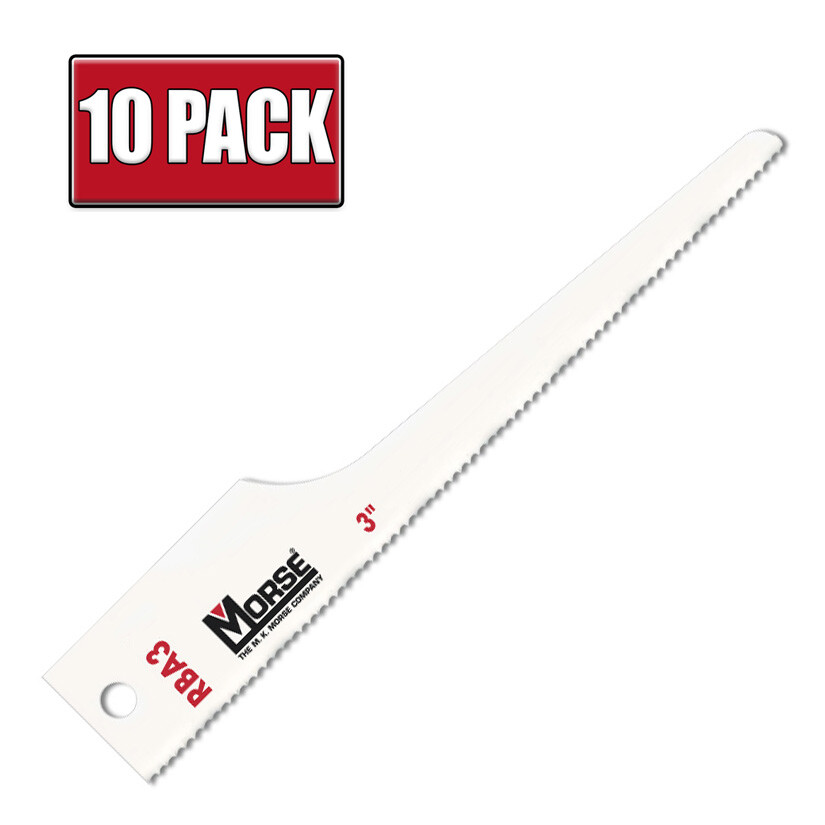3″ x 24 TPI Morse Air Saw Pneumatic Bi Metal Reciprocating Saw Blades – 10 Pack