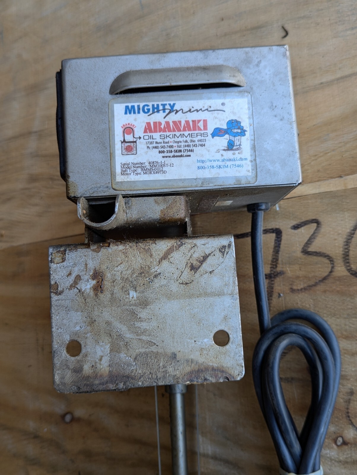 Abanaki MM100ST-12 Stainless Steel Mighty-Mini Oil Skimmer w/ Timer 12″ 115V