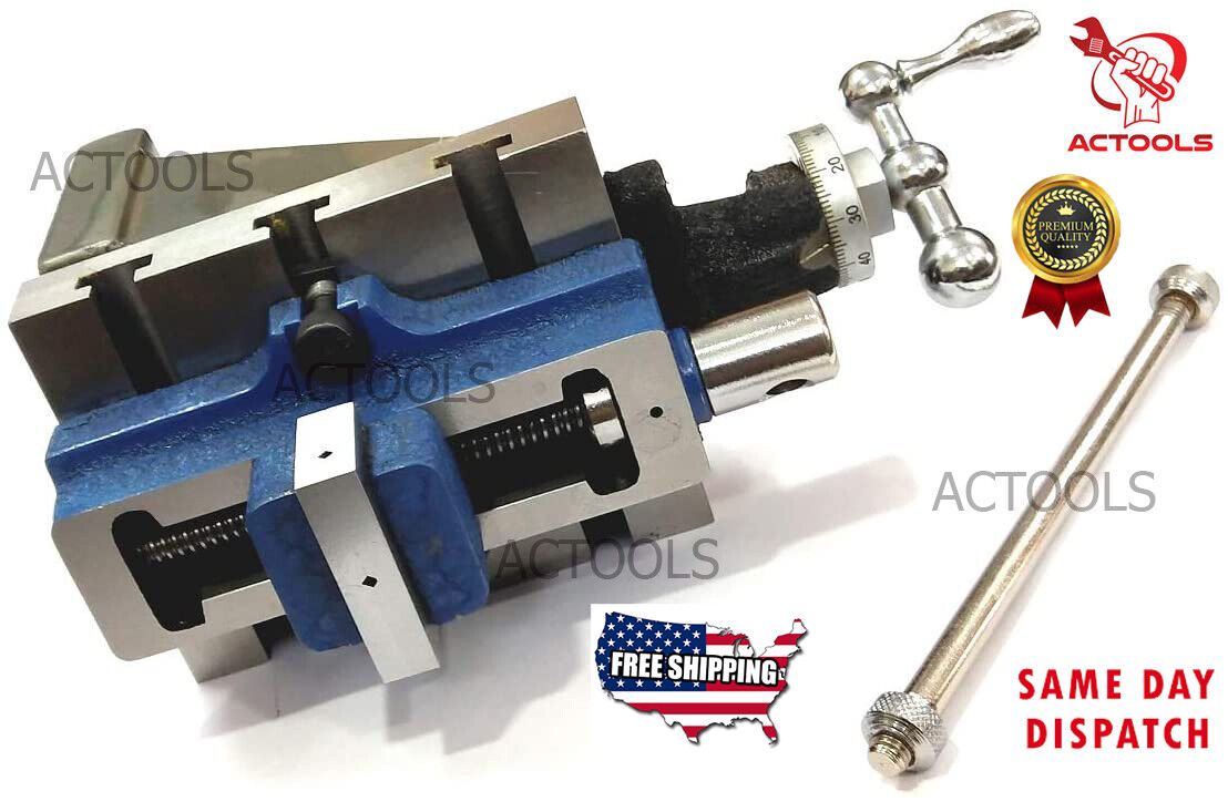 Lathe Vertical Milling Slide 4″ x 5″ Fixed Base With 2″ Self Centering Vice USA