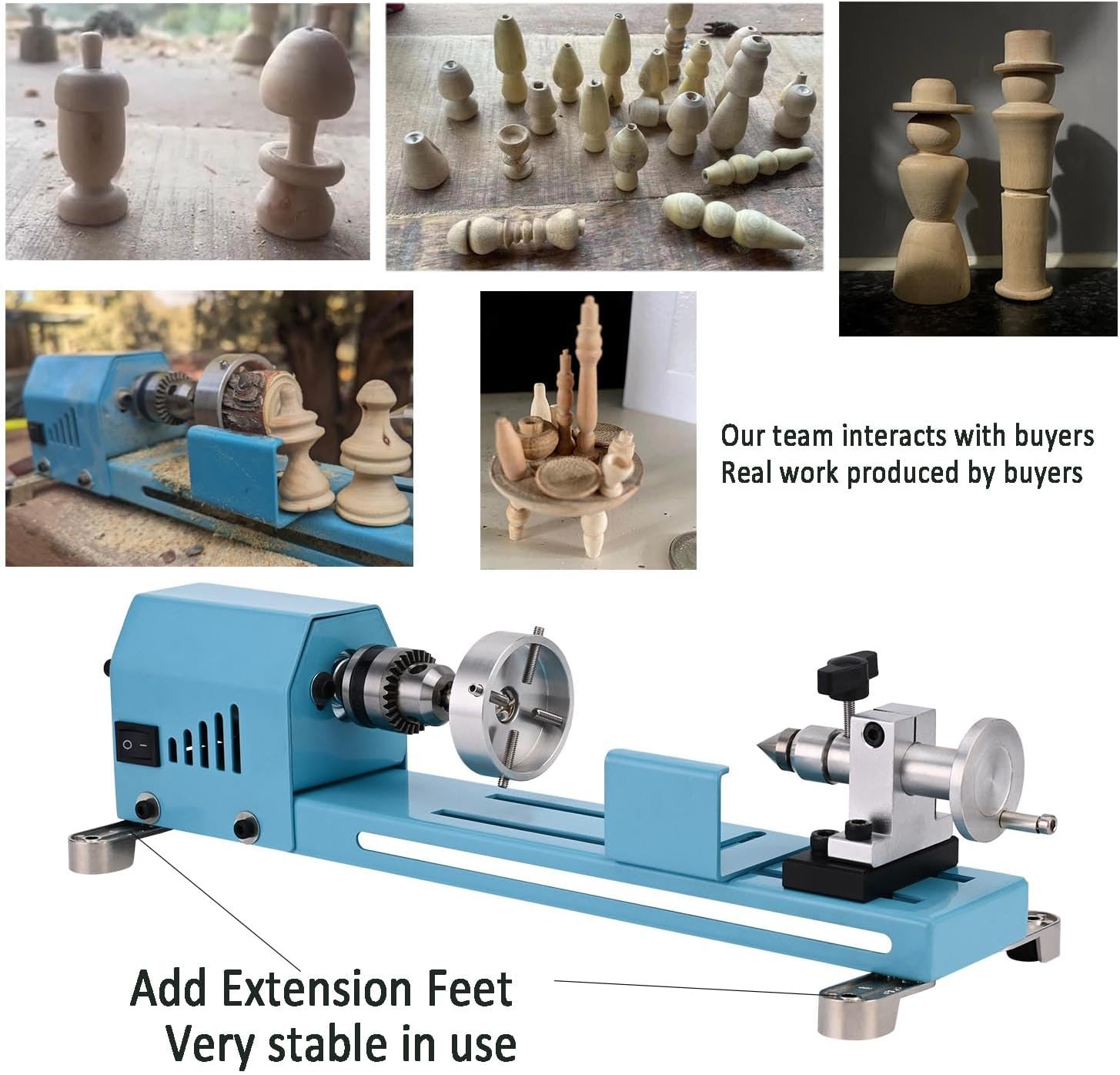 Versatile Mini Lathe Machine for Wood & Metal – Easy to Use with Tools