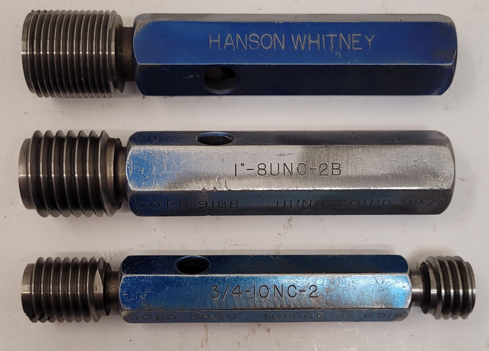 Hanson Whitney Go/No Go Plug Gauge – Set of 3 – Various Sizes