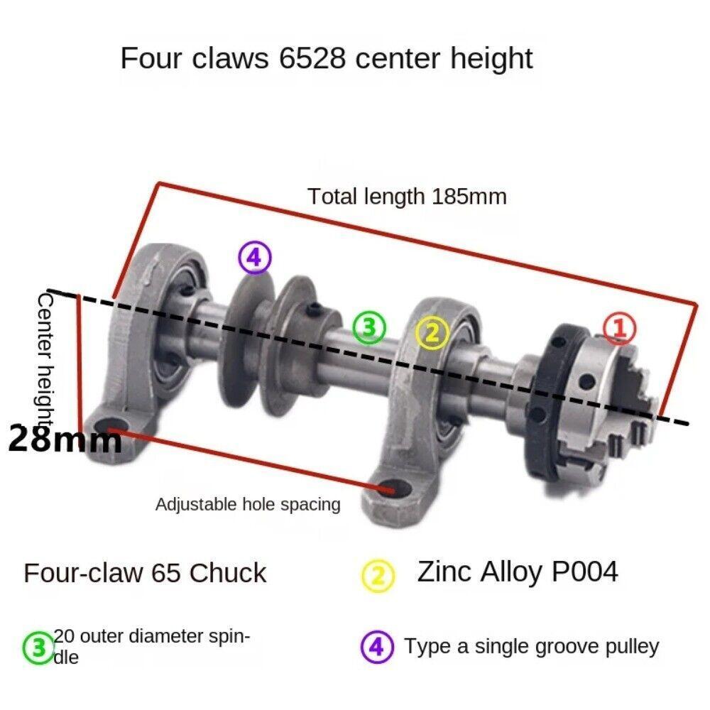 Three-Jaw Four-Jaw Chuck Tailstock Bead Set Assembly Kit Flanged Bed Spindle