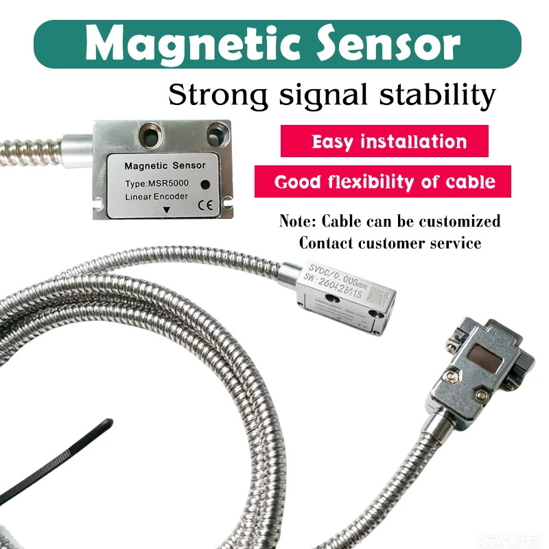MSR5000 Magnetic Head Sensor 5VDC ±5μm/M Lathe Grinder DRO Magnetic Scale