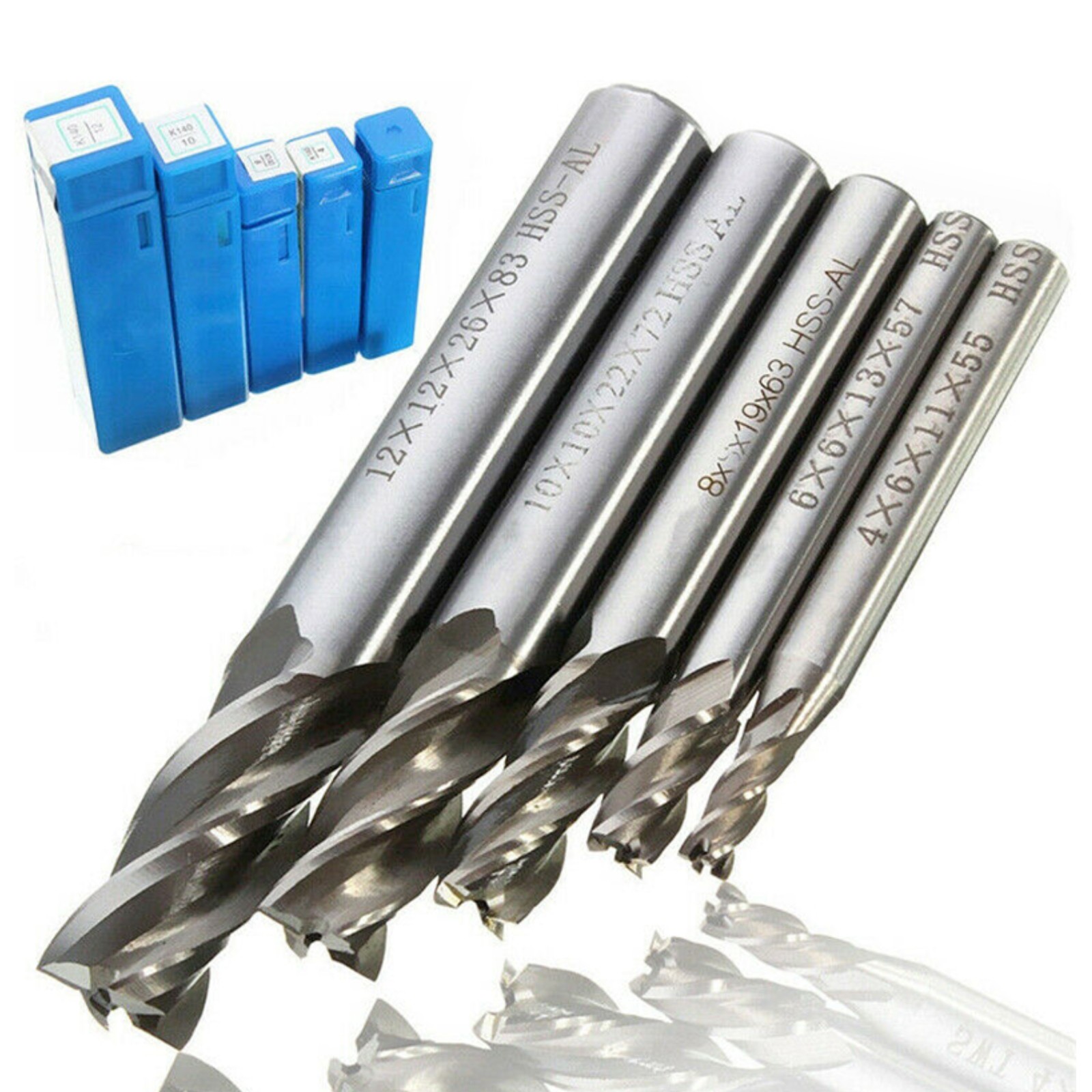 4 Flute Straight Shank End Mill Cutters Drill Bit Tools 4/6/8/10/12mm HSS CNC