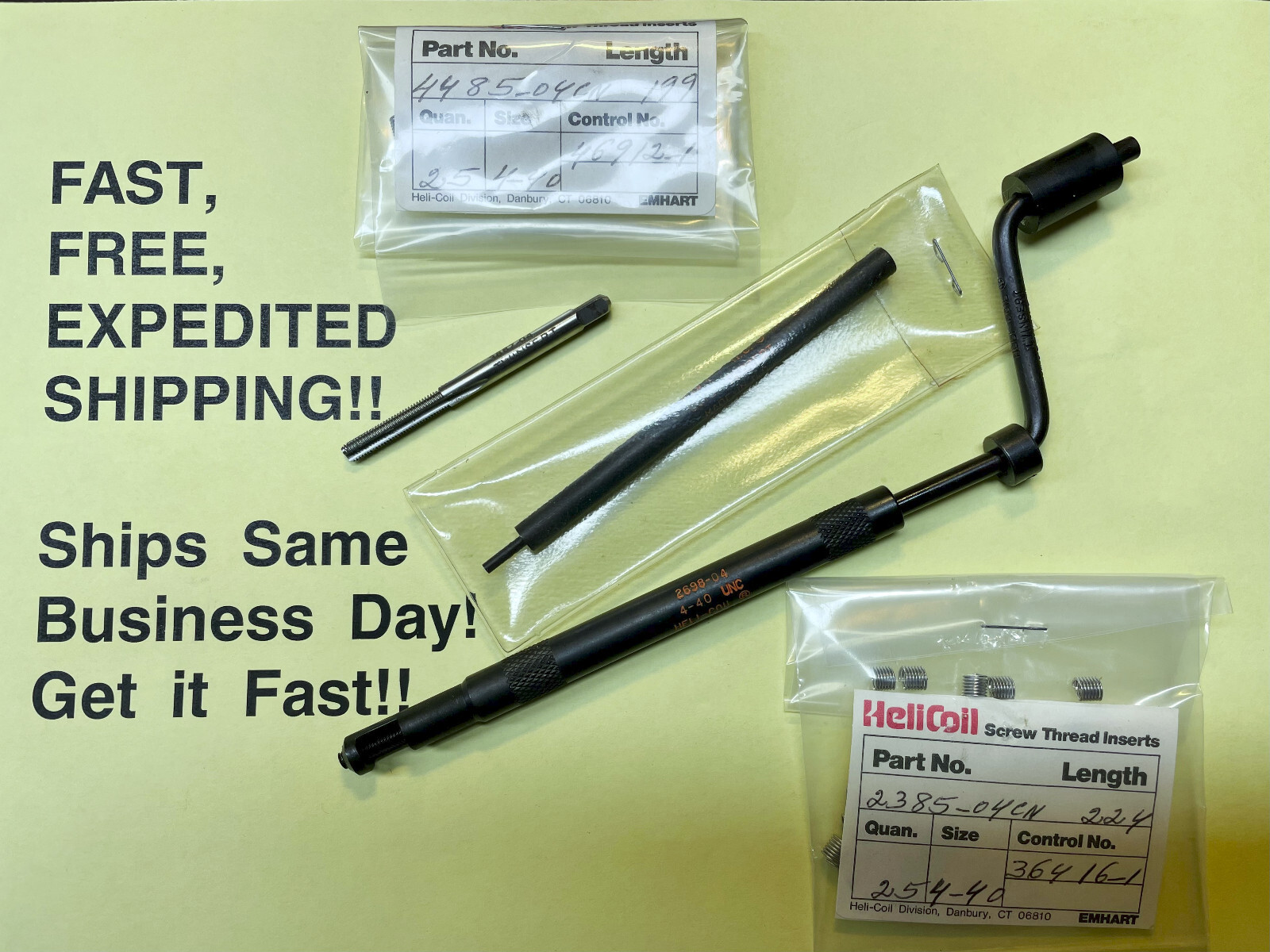 Helicoil 3142-04 Kit; Includes 2698-04224, 2385-04, 4485-04CN199; & Adapter
