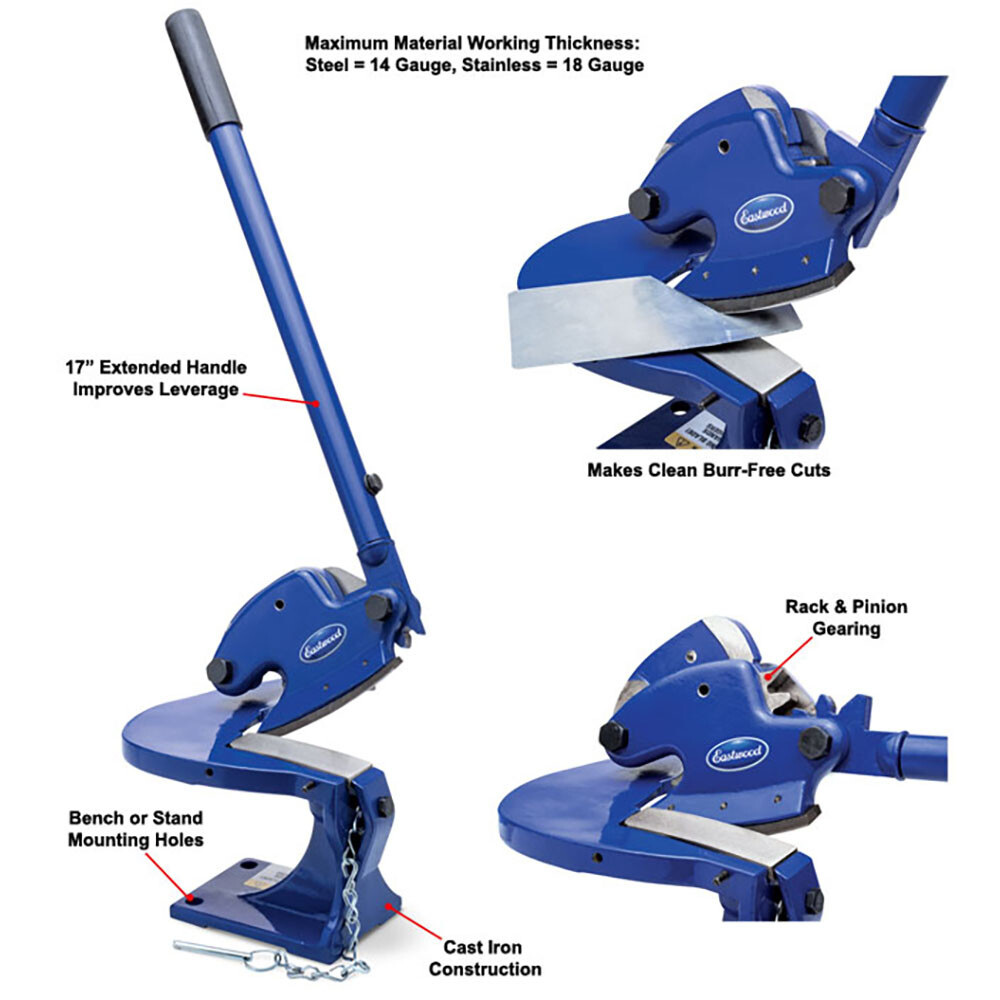 Eastwood 4 inch Metal Industrial Multi-Purpose Throatless Shear from Solid Steel
