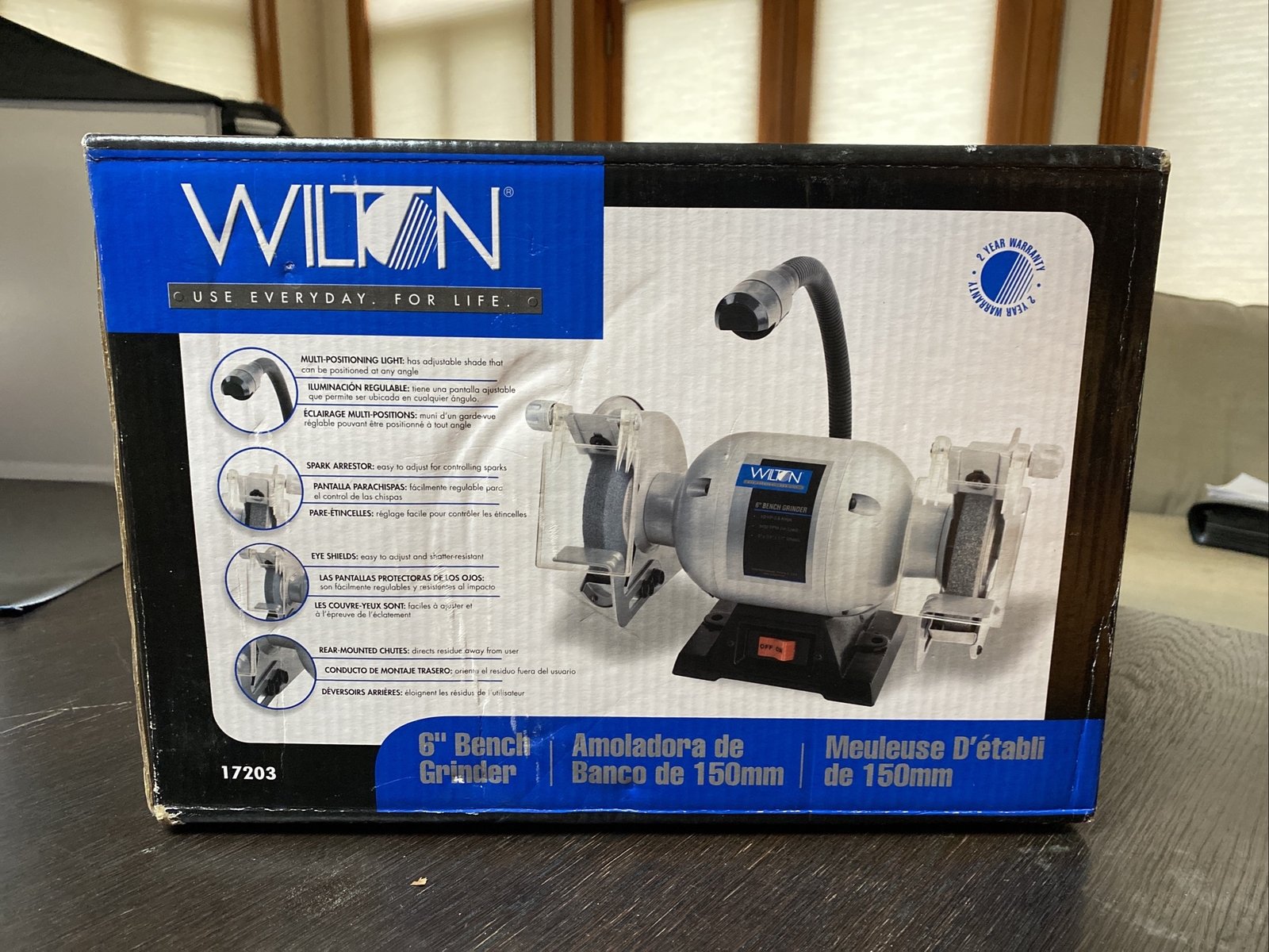 Wilton 6” Bench Grinder, 1/2 HP 2.8 AMP model 17203 BRAND NEW IN OPEN BOX