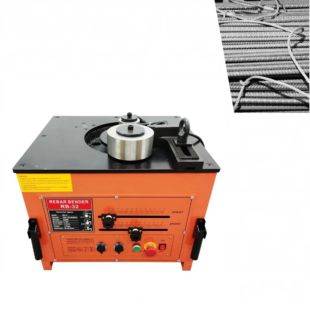 110V Electric Hydraulic Rebar Bender Steel Bar Bending Machine 6-32mm