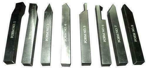 16mm x 100mm HSS Ground Lathe Pre Form Tools Set Of 8 Pcs Unimats Emcos Miford