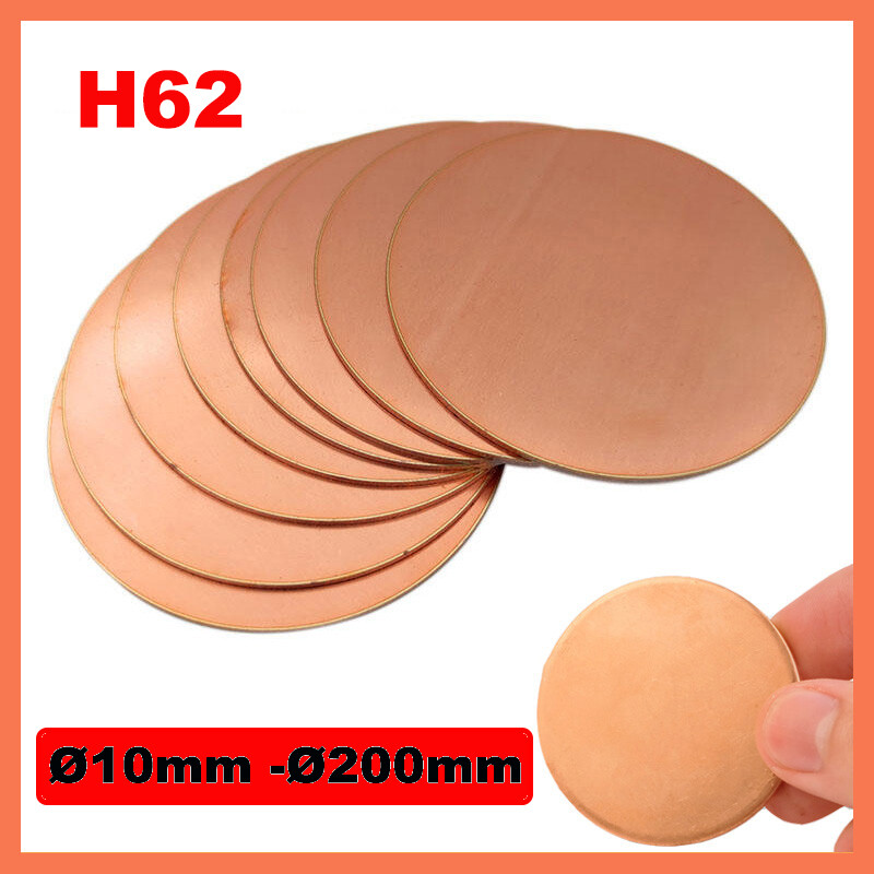 Solid Pure Copper Discs Blank Round Plate Metal Sheet Ø10-200mm Thickess 0.5-3mm