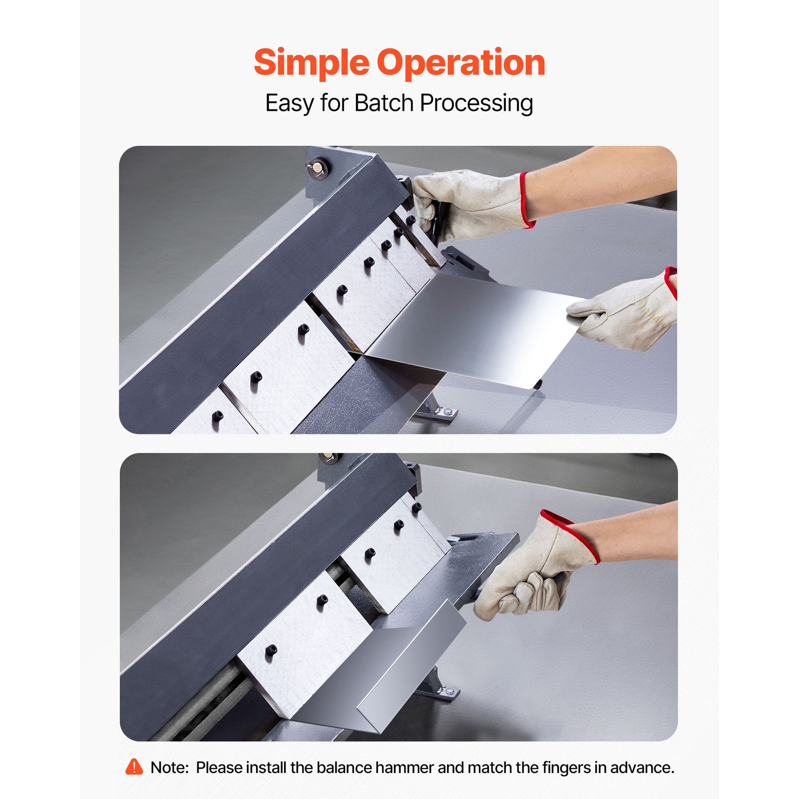 36 in Box and Pan Brake 0-135° 16 Ga Sheet Metal Bending Brake Bender 6 Fingers