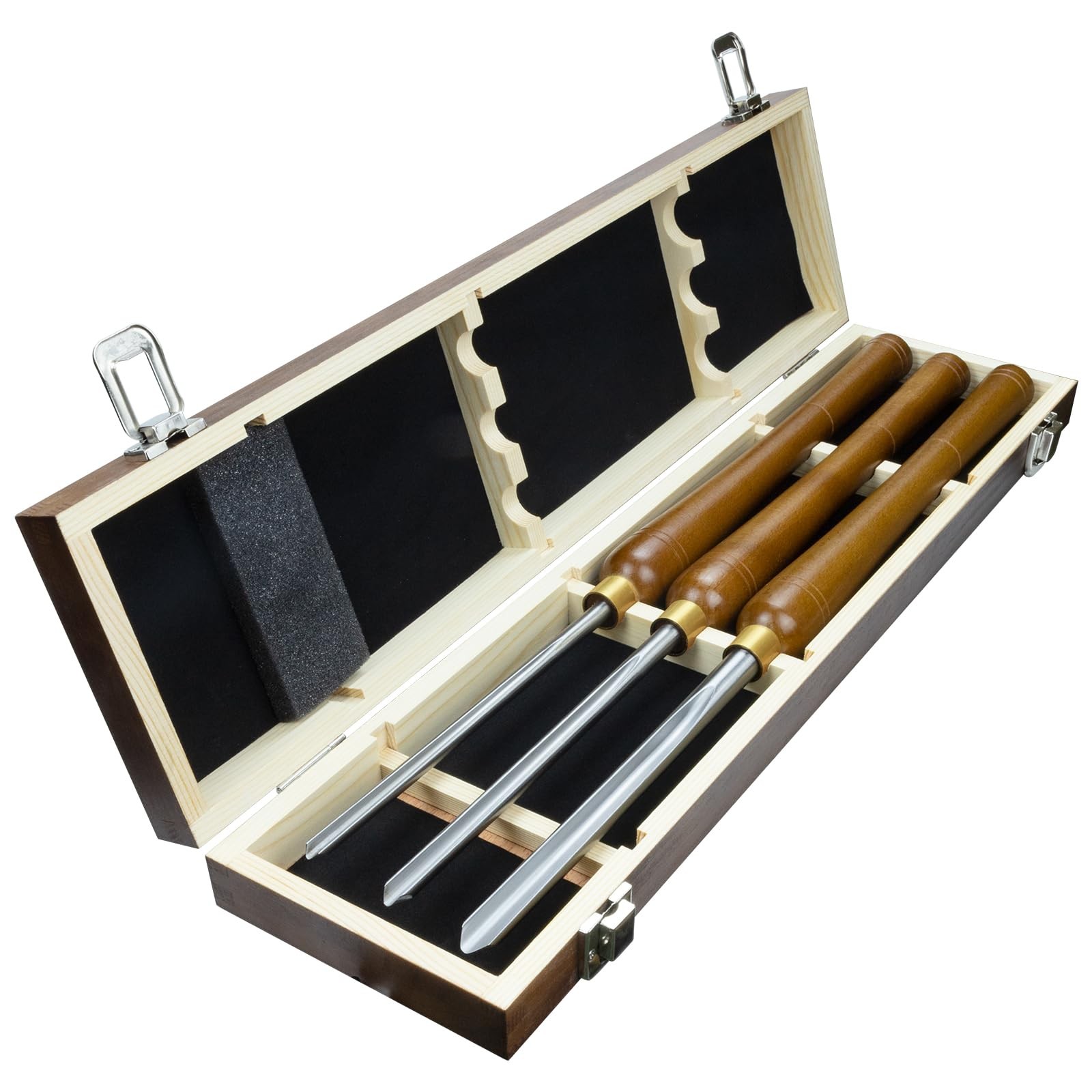 3 Pcs HSS Bowl Gouge Chisel Set for Wood Lathe Turning Tools 3/8 1/2 5/8