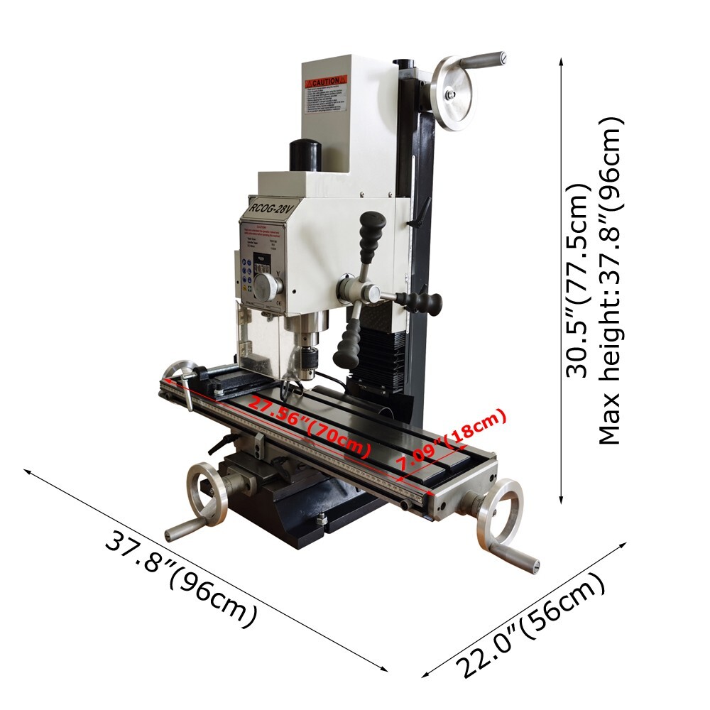 110V Micro Drilling & Milling Machine Horizontal All-in-one Lathe RCOG-28V Model