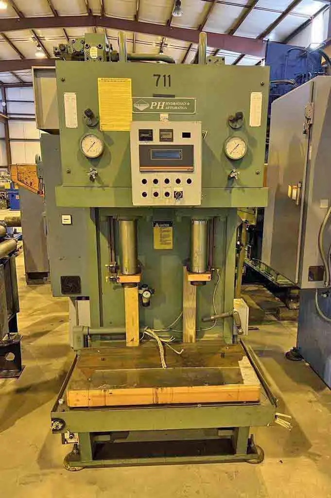 50 Ton PH Hydraulics, C Frame Press, Dual Ram STOCK# 3283