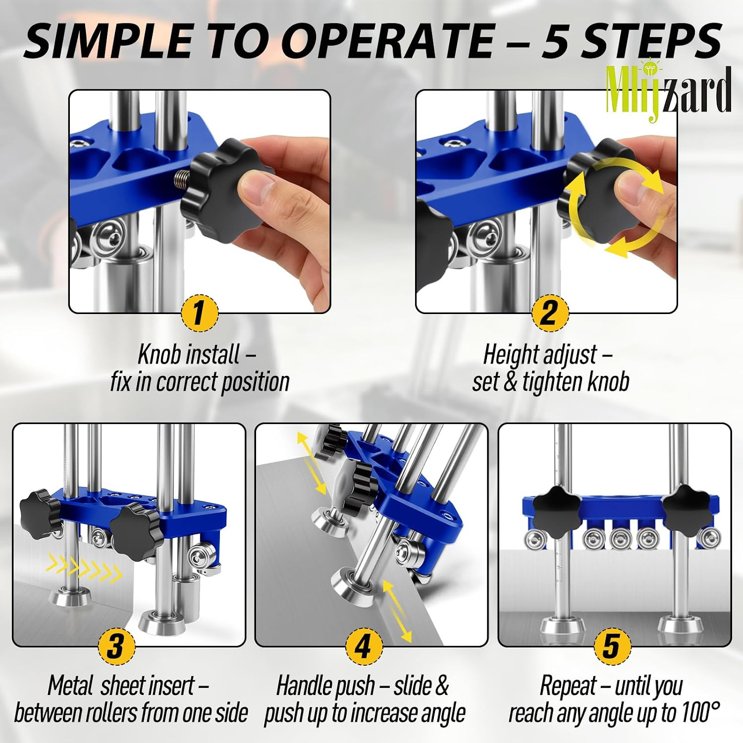 2 Station Sheet Metal Bender Tool, Adjustable 0.27″-7″ Width, 0.1-1.0Mm Thicknes