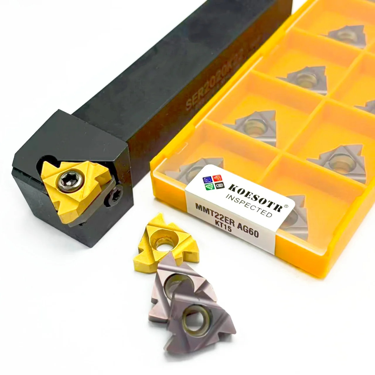 SER2020K22 / SER2525M22 Thread Turning Tool MMT22ER Carbide Insert CNC Lathe Set