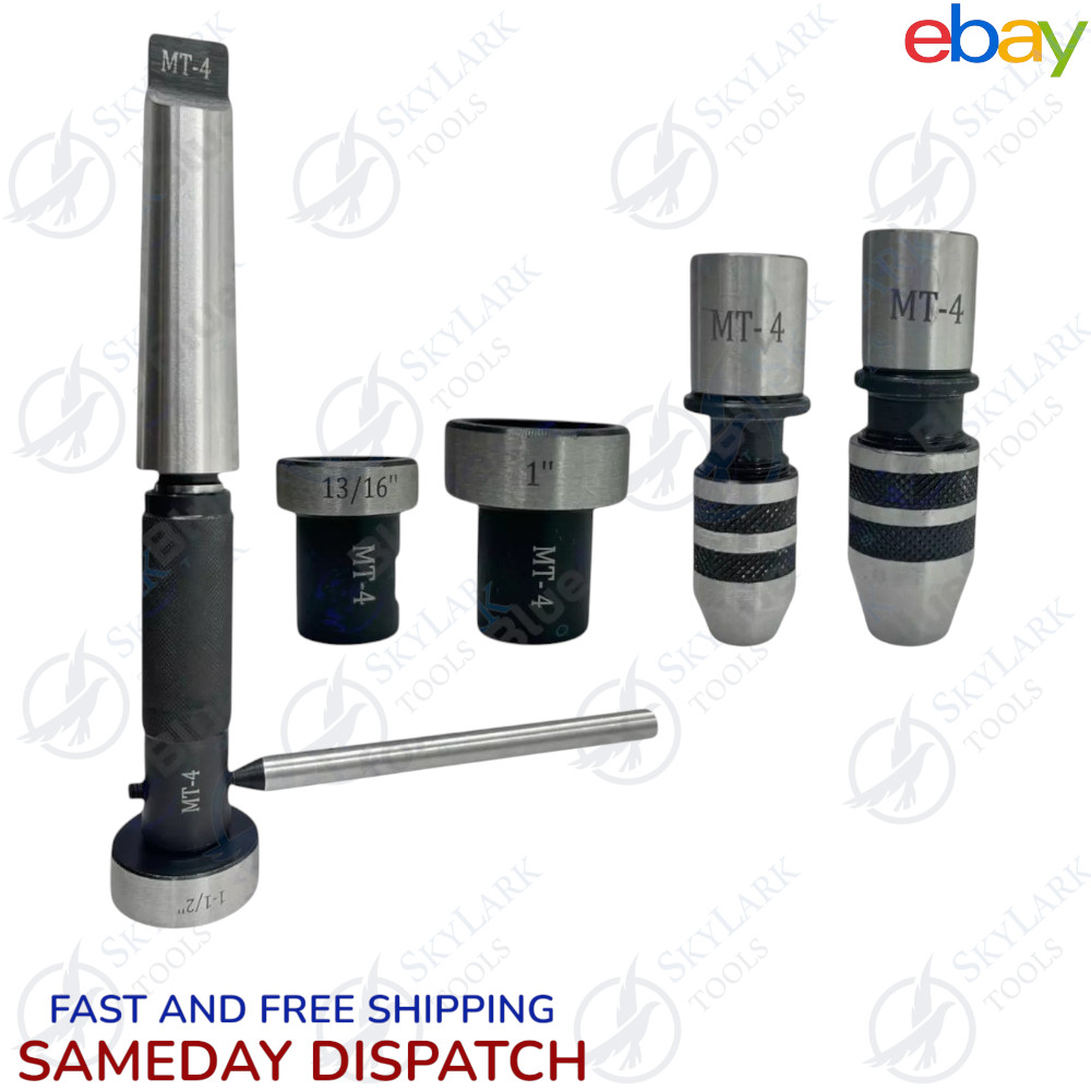 8PCS MT4 Lathe Tailstock Tap & Die Holder Set – Threading & Tapping Kit