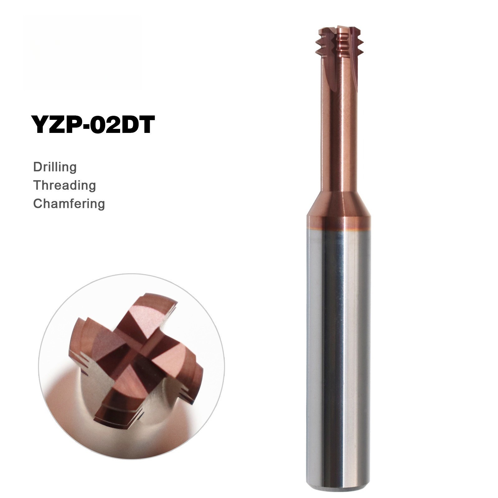 Carbide Multifunctional 3 in 1 thread milling Drilling and milling chamfered