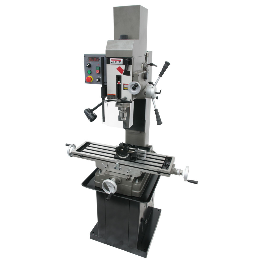 JET JT9-351164 Geared Head Mill Drill w/ Power Downfeed & DP500 2-Axis DRO New