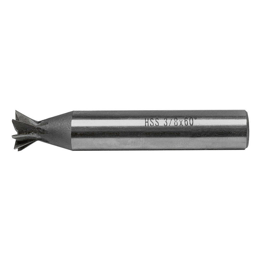 3/8 Inch Cutting Diameter 60 Degree Straight Shank HSS Dovetail Milling Cutter