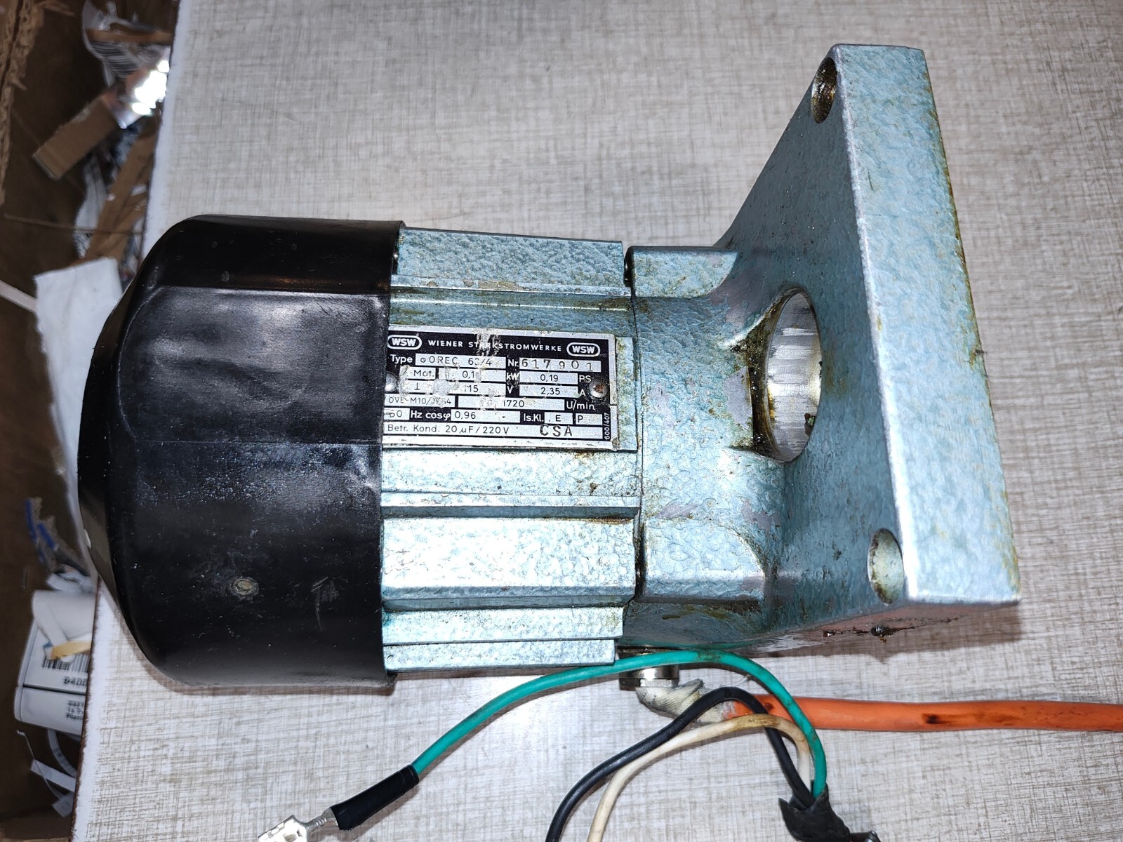Emco Maximat 7 Lathe VMA: 0.18 KW Spindle Motor w/ Modifications I22X