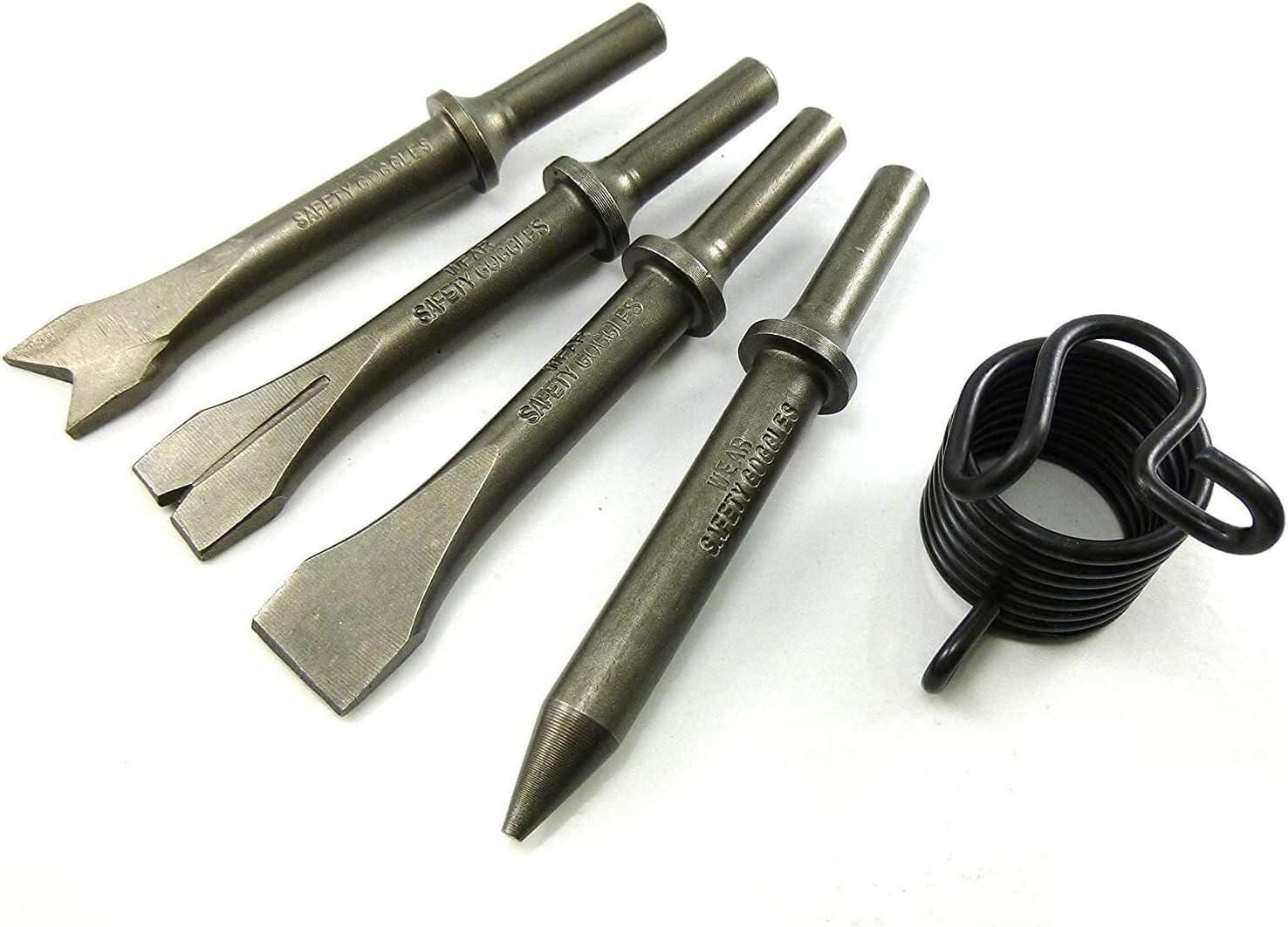 DYNAMIC POWER Short Barrel Air Hammer Kit with 4-Chisels, Alloyed steel Green