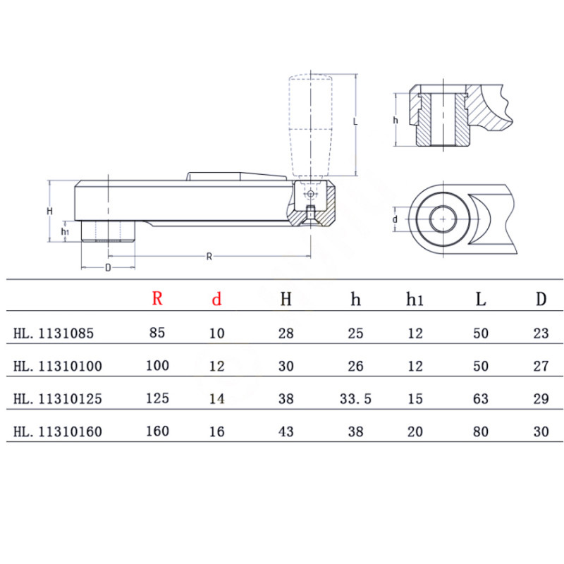 Folding Handle Crank Handle For Industrial Machine Tools (Hole Dia 12mm&L100mm)