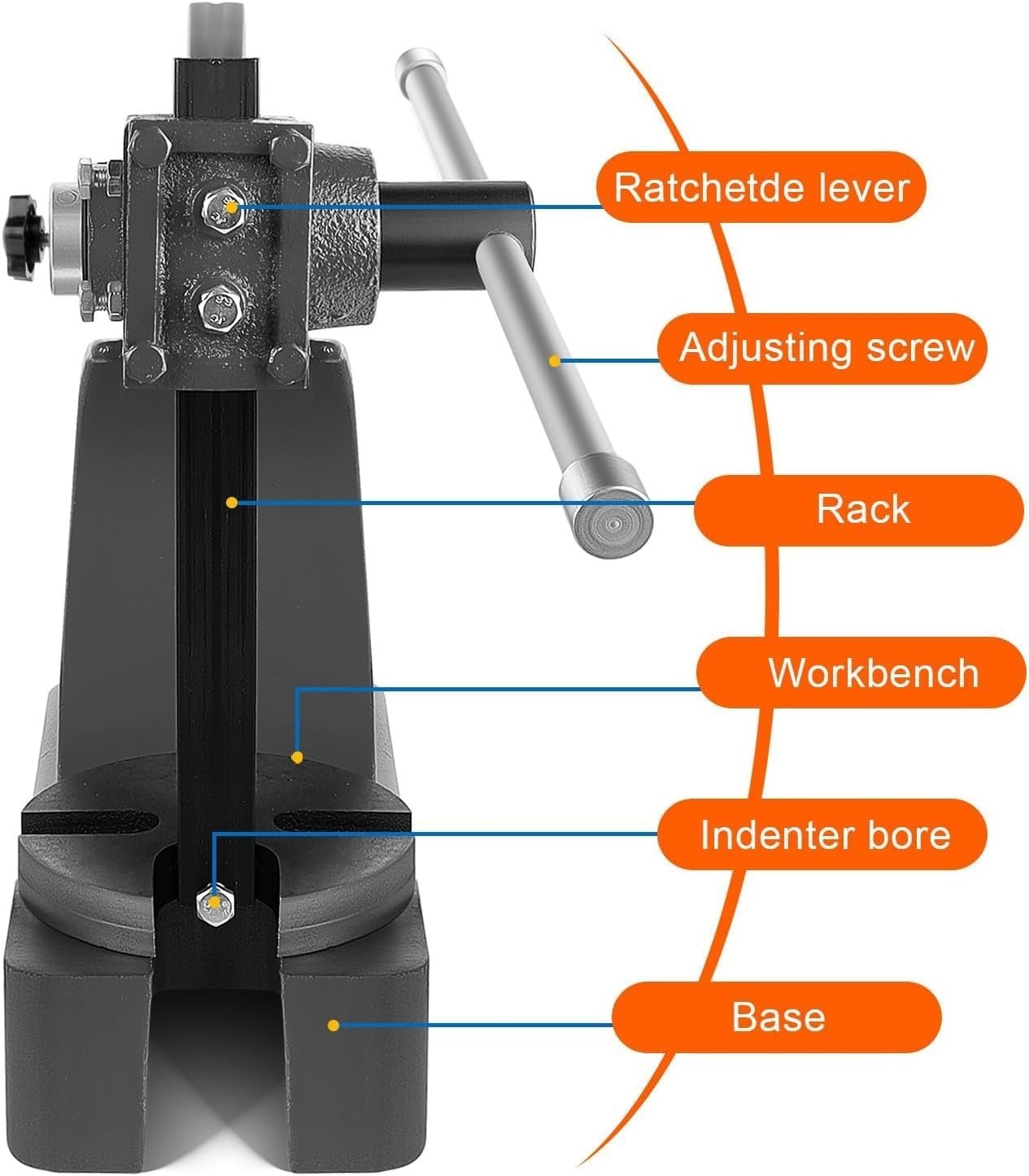 Arbor Press 2 Ton Lever Bench Mountable Bearings Cast Iron Manual Desktop Black