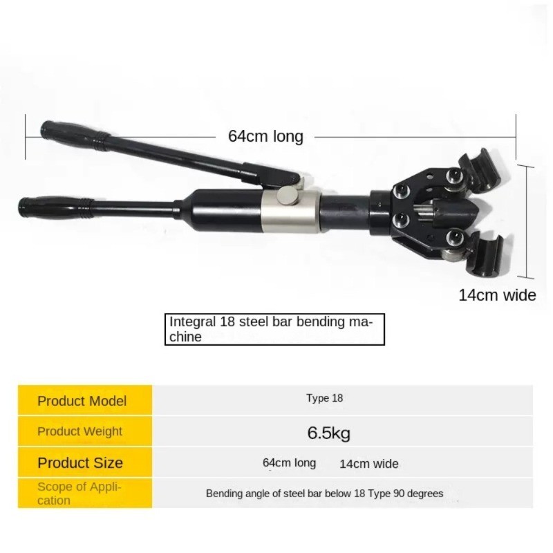 Model 18 Manual Rebar Bender: Electric, Portable, Hand-Held Bender