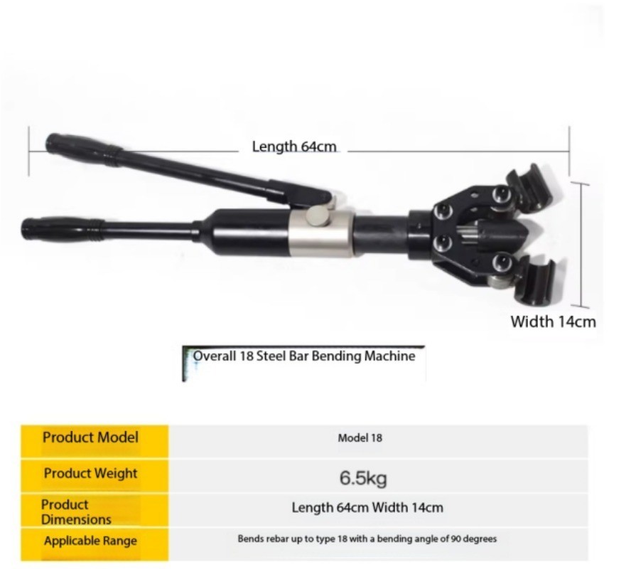 Model 18 Manual Rebar Bender: Electric, Portable, Hand-Held Bender