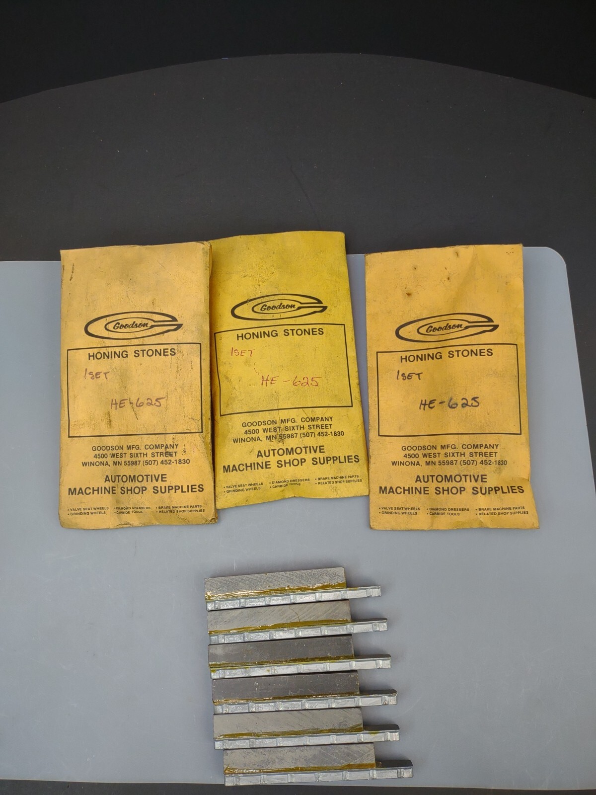 NOS Goodson HE-625 Honing Stones-3 Sets/6 Stones- 280 Grit-