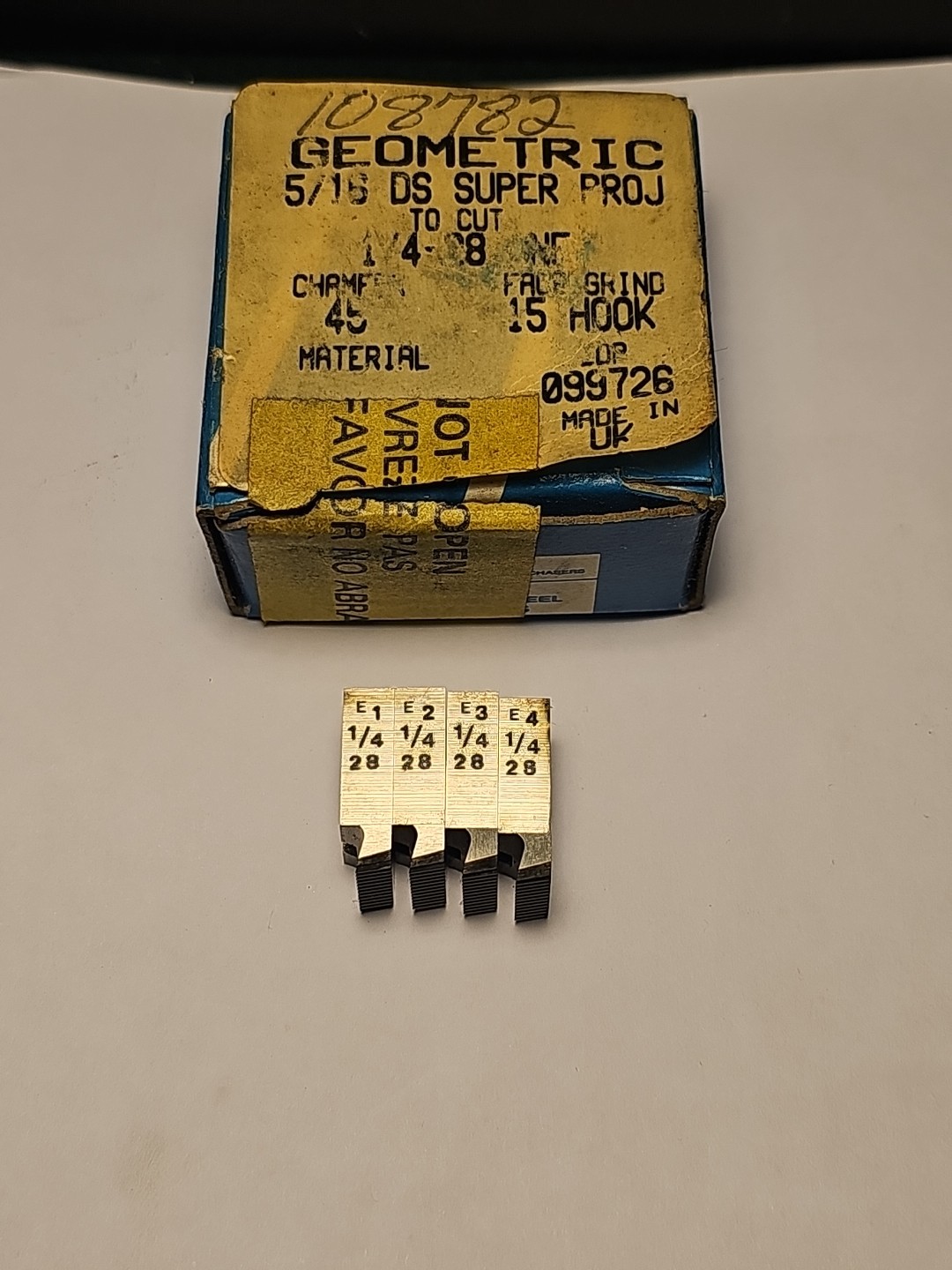 Chaser #1/4 x 28 Thread Size. D 5/16″ Holder Size. 