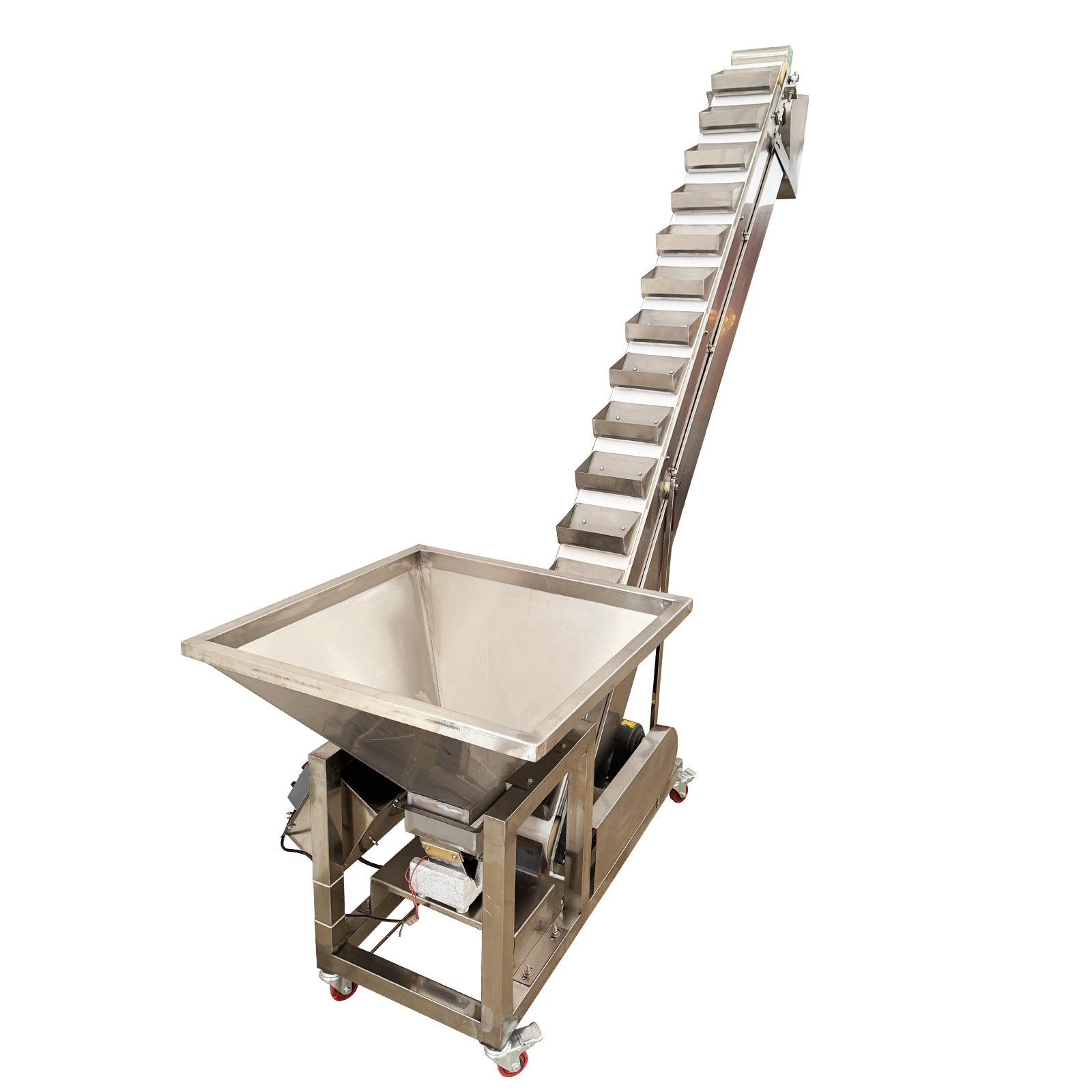 110V Stainless Steel Bucket Conveyor Feeding Machine 6.8ft Flour Feeder